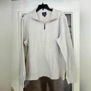 J Crew Men's Cream 3/4 Zip Up Sweater Sz XL Extra Large